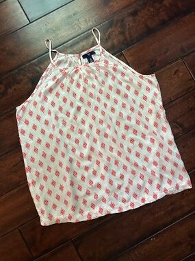 GAP White Tank Top with Redish Print